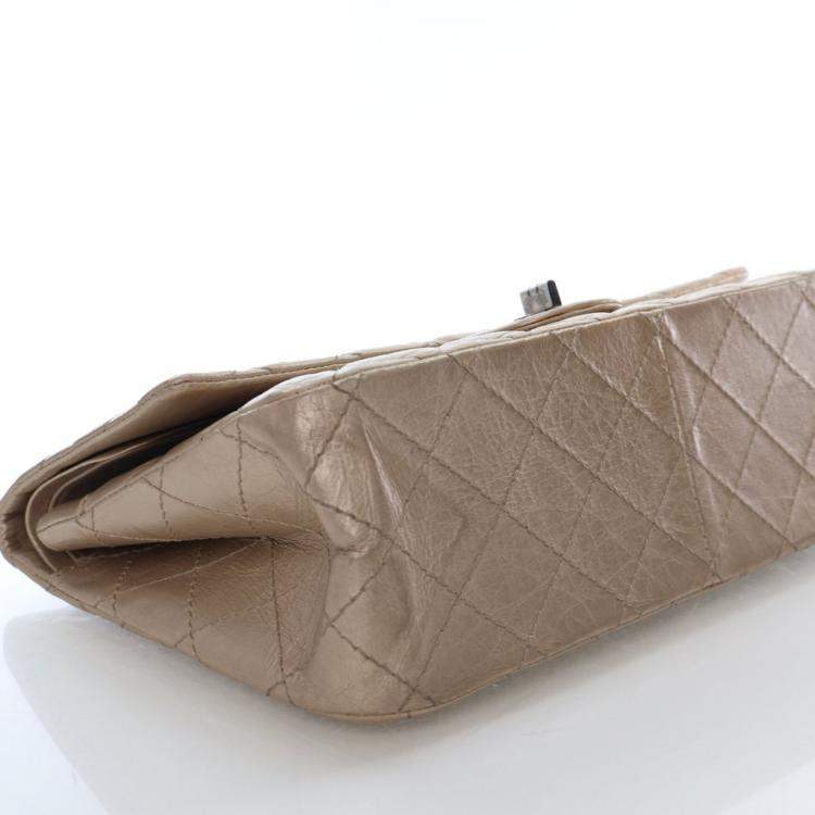 Pre Owned Chanel Crinkled Calfskin Reissue 2.55 Double Flap Bag 226