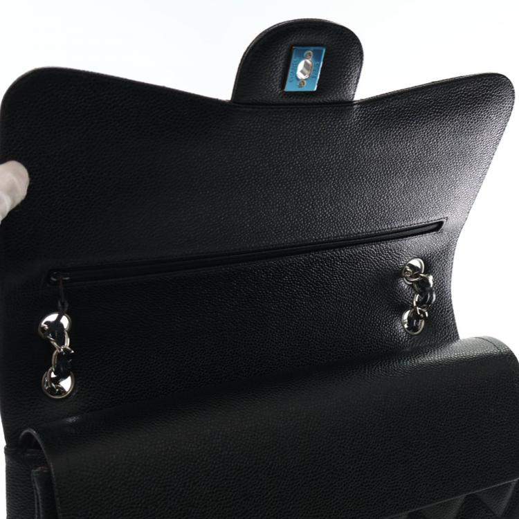 Pre Owned Chanel Jumbo Caviar Classic Double Flap Bag