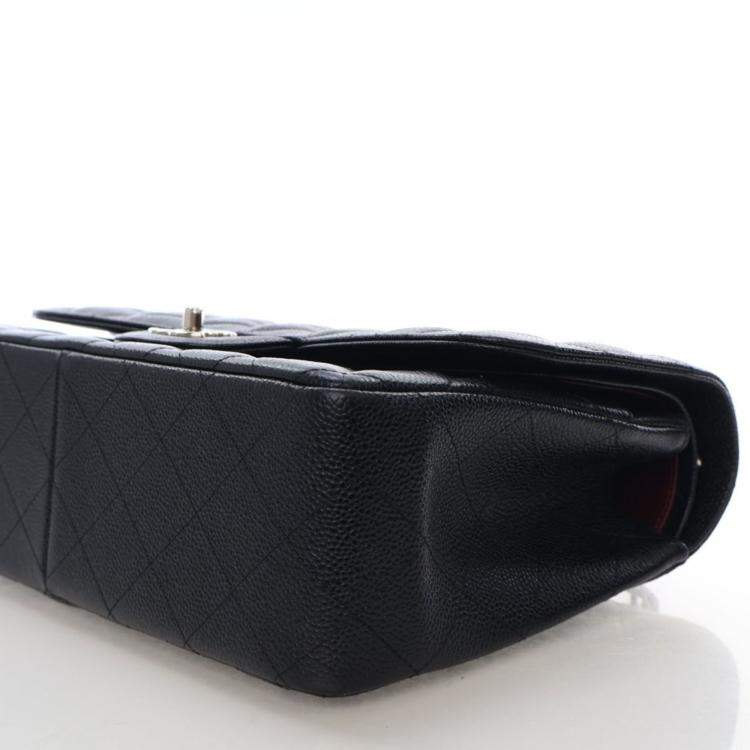 Pre Owned Chanel Jumbo Caviar Classic Double Flap Bag