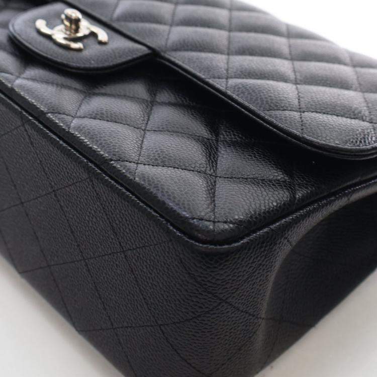 Pre Owned Chanel Jumbo Caviar Classic Double Flap Bag