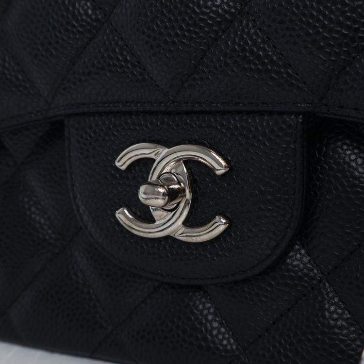 Pre Owned Chanel Jumbo Caviar Classic Double Flap Bag