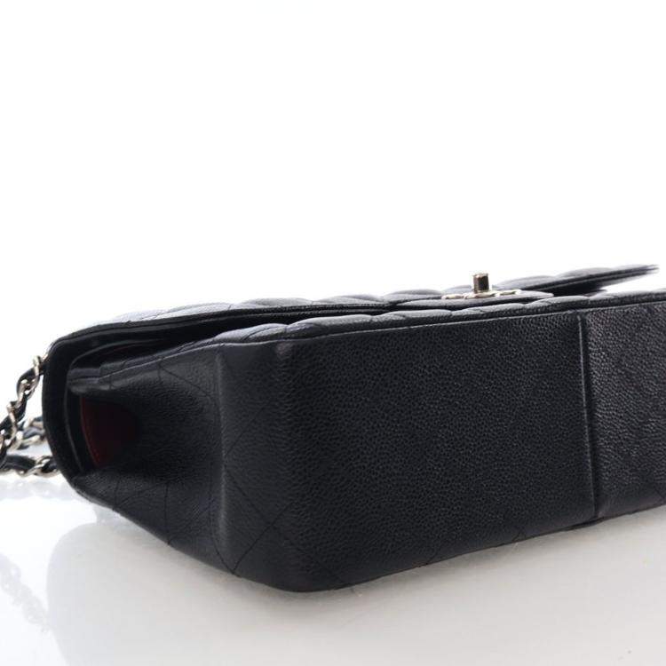 Pre Owned Chanel Jumbo Caviar Classic Double Flap Bag