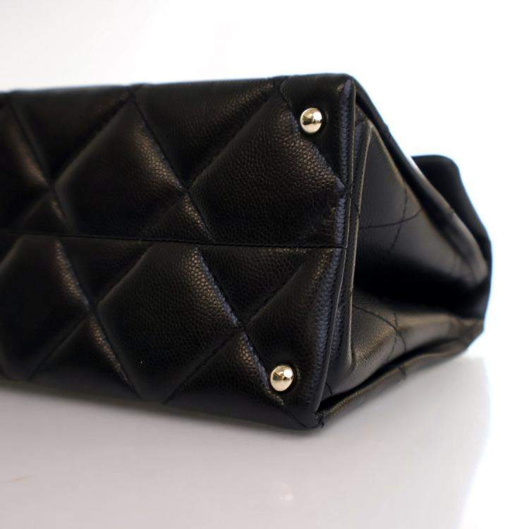 Pre Owned Chanel Mini Black Caviar Retro Twist Top Handle Bag