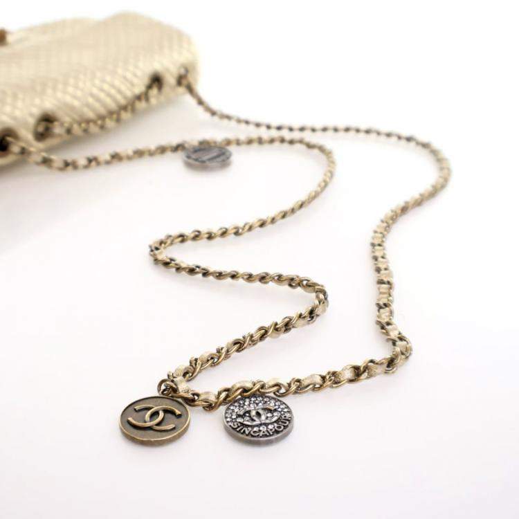 Pre Owned Chanel Small Gold Lambskin Coin Flap Bag