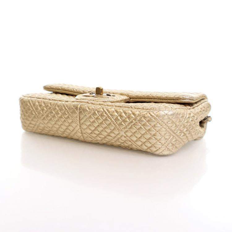 Pre Owned Chanel Small Gold Lambskin Coin Flap Bag