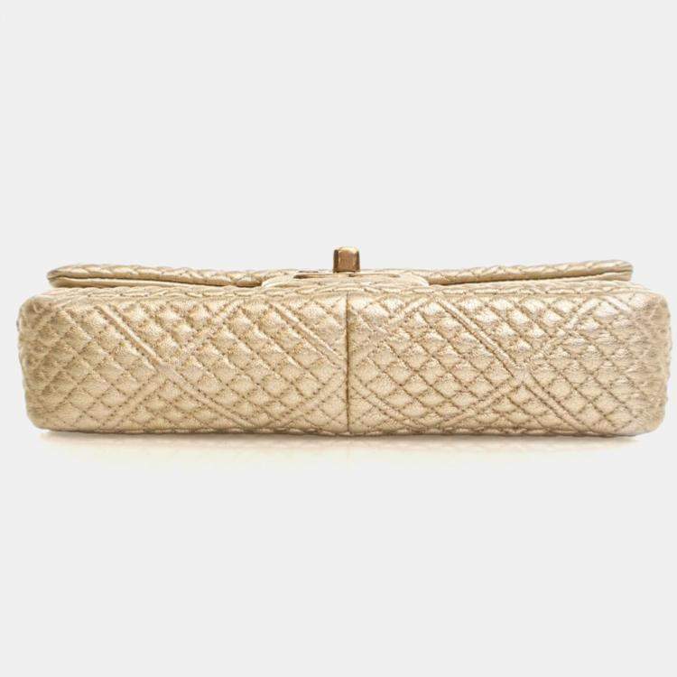 Pre Owned Chanel Small Gold Lambskin Coin Flap Bag
