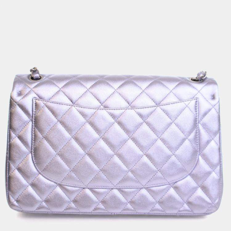 مملوكة مسبقًا Chanel Jumbo Purple Lambskin Classic Double Flap Bag