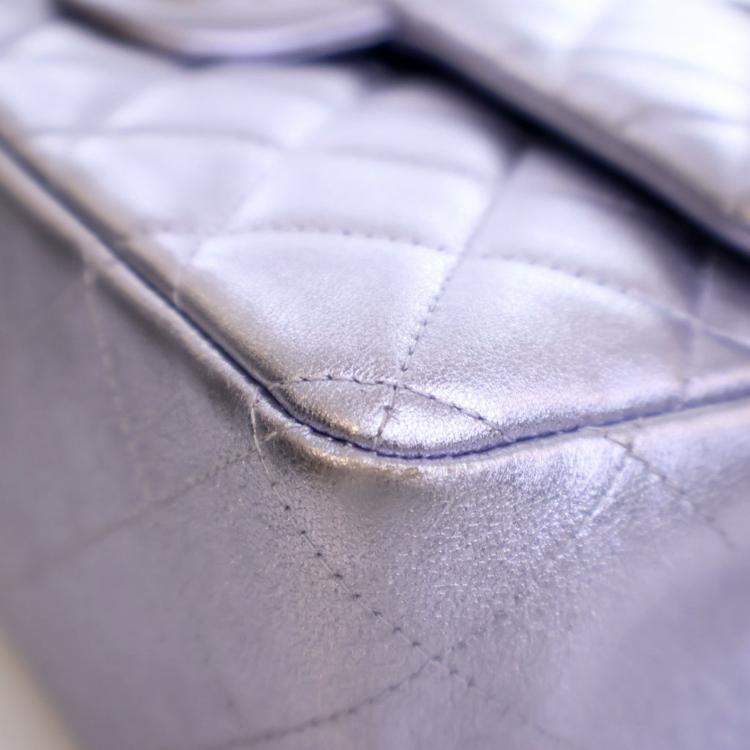 مملوكة مسبقًا Chanel Jumbo Purple Lambskin Classic Double Flap Bag