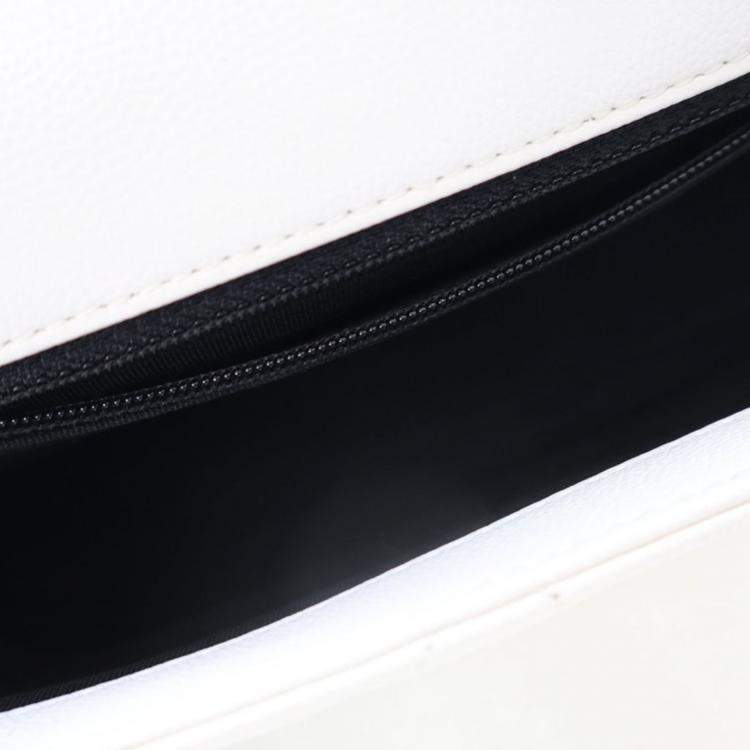 Pre Owned Chanel Small White Caviar My Everything Flap Bag