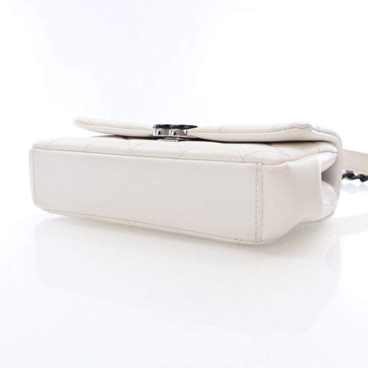 Pre Owned Chanel Small White Caviar My Everything Flap Bag