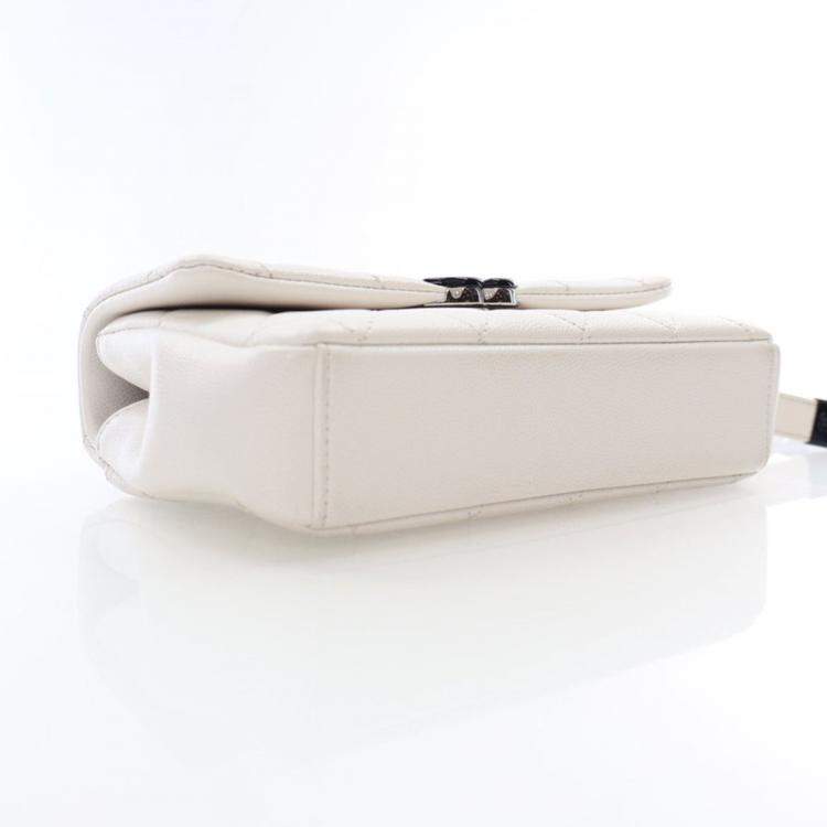 Pre Owned Chanel Small White Caviar My Everything Flap Bag
