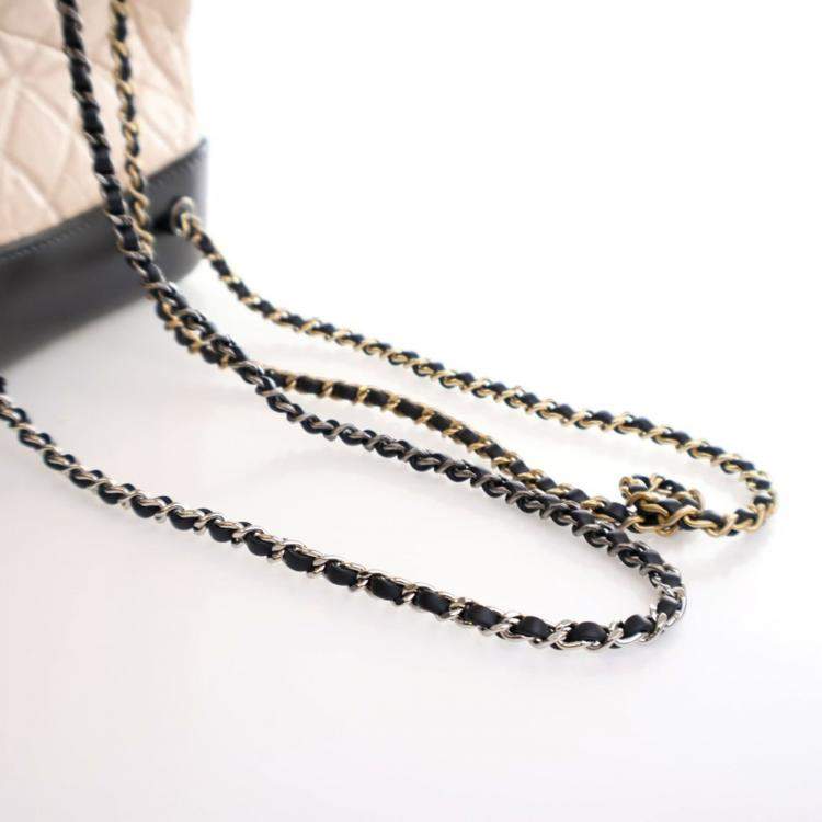 Pre Owned Chanel Small Beige Aged Calfskin Gabrielle Backpack