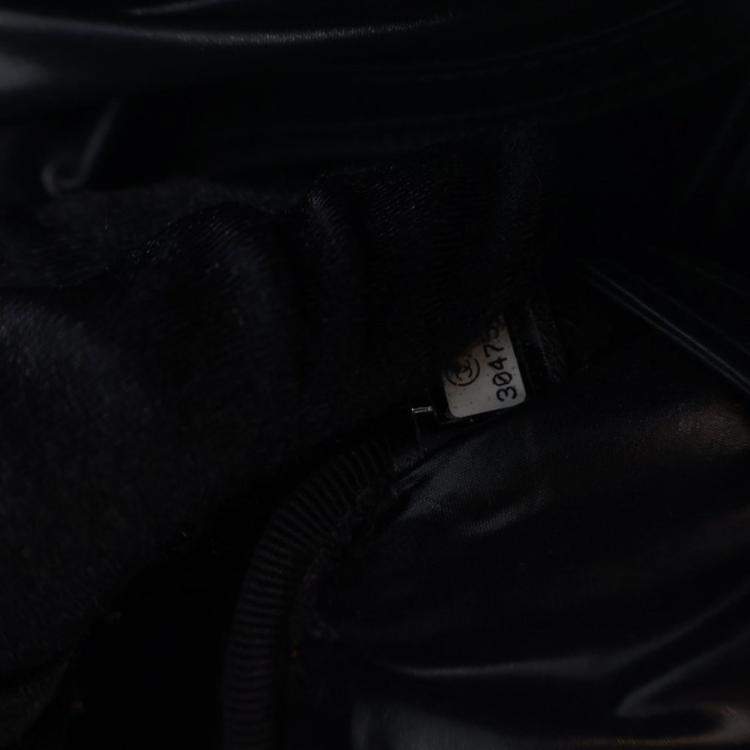 Pre Owned Chanel Black Nylon Tweed Backpack