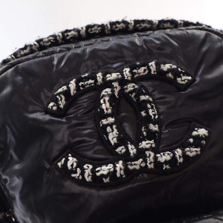 Pre Owned Chanel Black Nylon Tweed Backpack