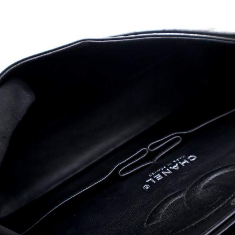 Pre Owned Chanel Medium Black Caviar Classic Double Flap Bag