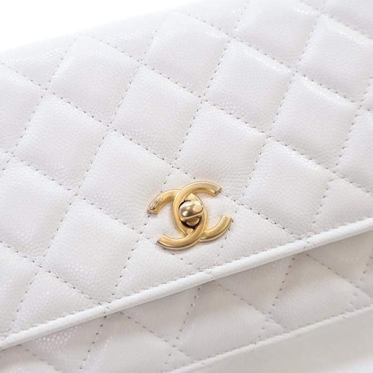 Pre Owned Chanel Caviar Twist Your Buttons Wallet On Chain (WOC)