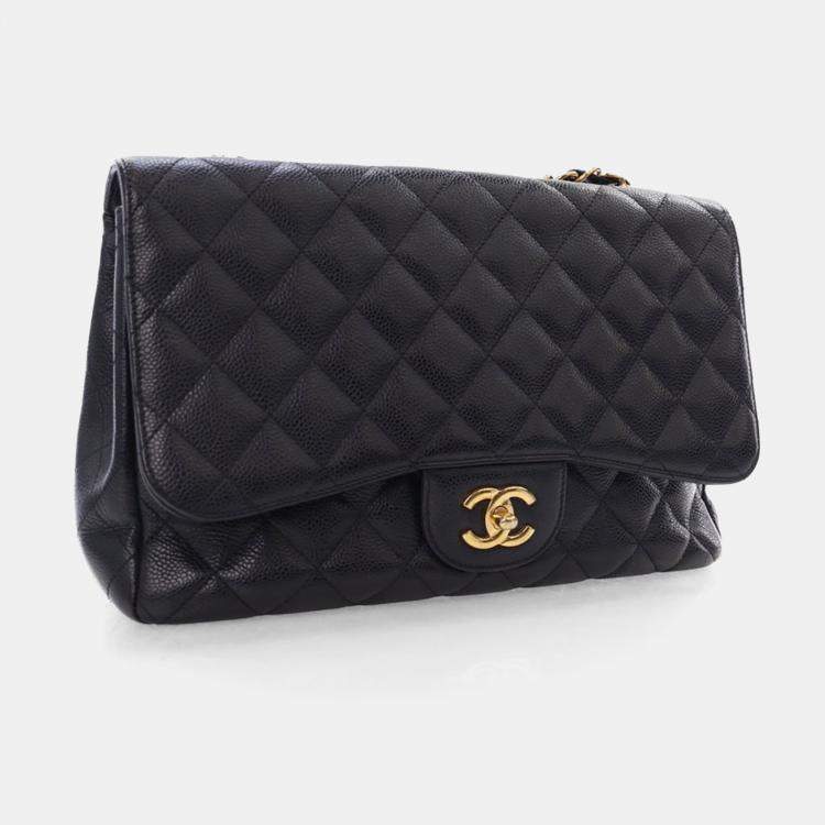 مملوكة مسبقًا Chanel Jumbo Caviar Classic Single Flap Bag