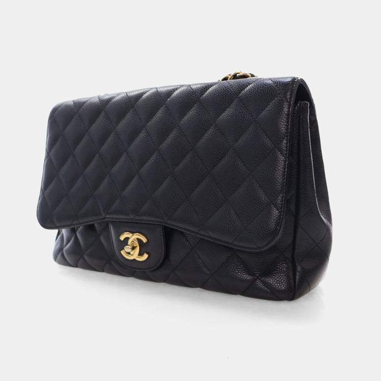 مملوكة مسبقًا Chanel Jumbo Caviar Classic Single Flap Bag