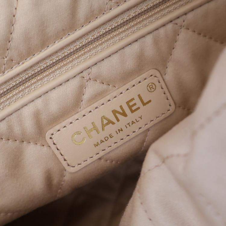 Pre Owned Chanel Small White Goatskin 22 Hobo