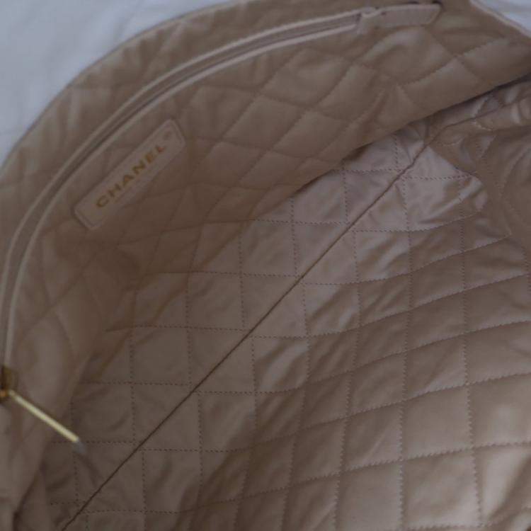 Pre Owned Chanel Small White Goatskin 22 Hobo