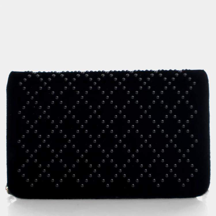مملوكة مسبقًا Chanel Velvet Embellished Wallet On Chain (WOC)