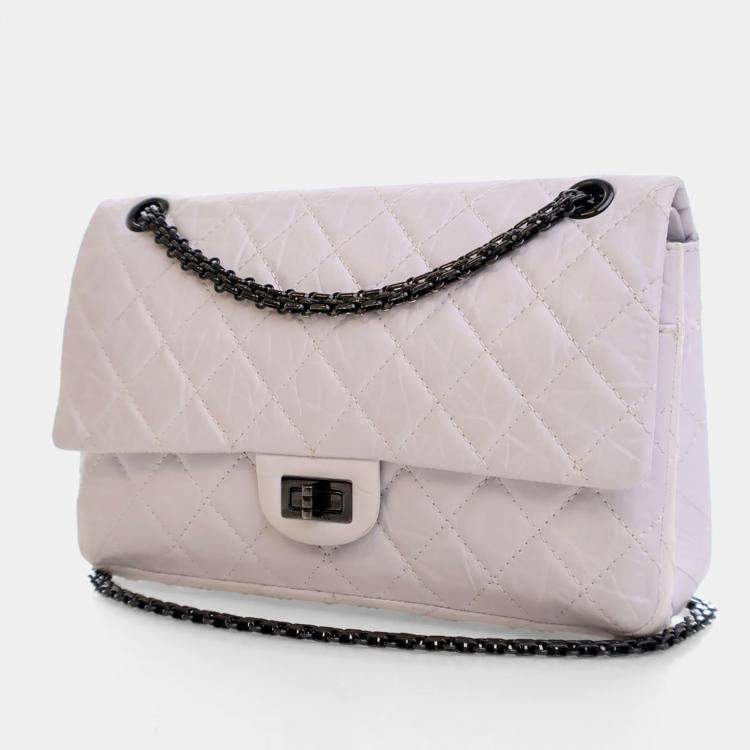 Pre Owned Chanel Grey Aged Calfskin Reissue 2.55 Flap Bag 226