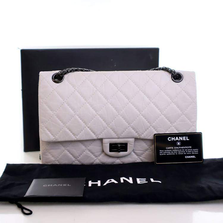 Pre Owned Chanel Grey Aged Calfskin Reissue 2.55 Flap Bag 226