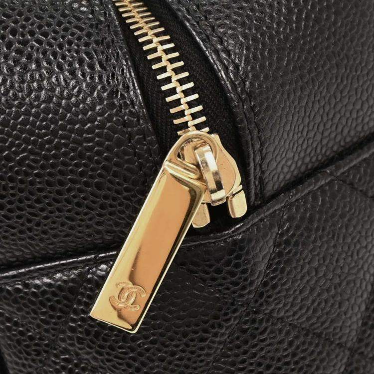 Pre Owned Chanel Black Calfskin Bowling Bag