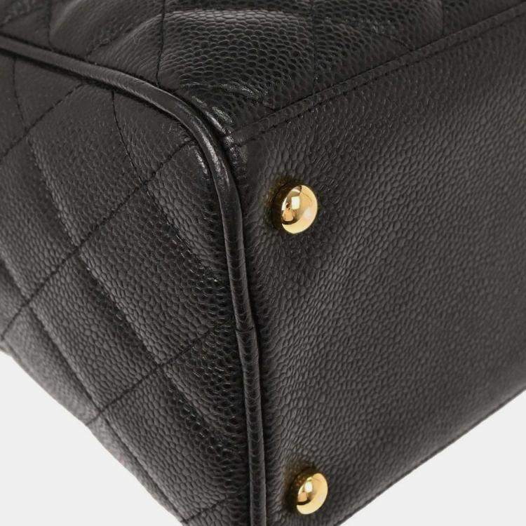 Pre Owned Chanel Black Calfskin Bowling Bag