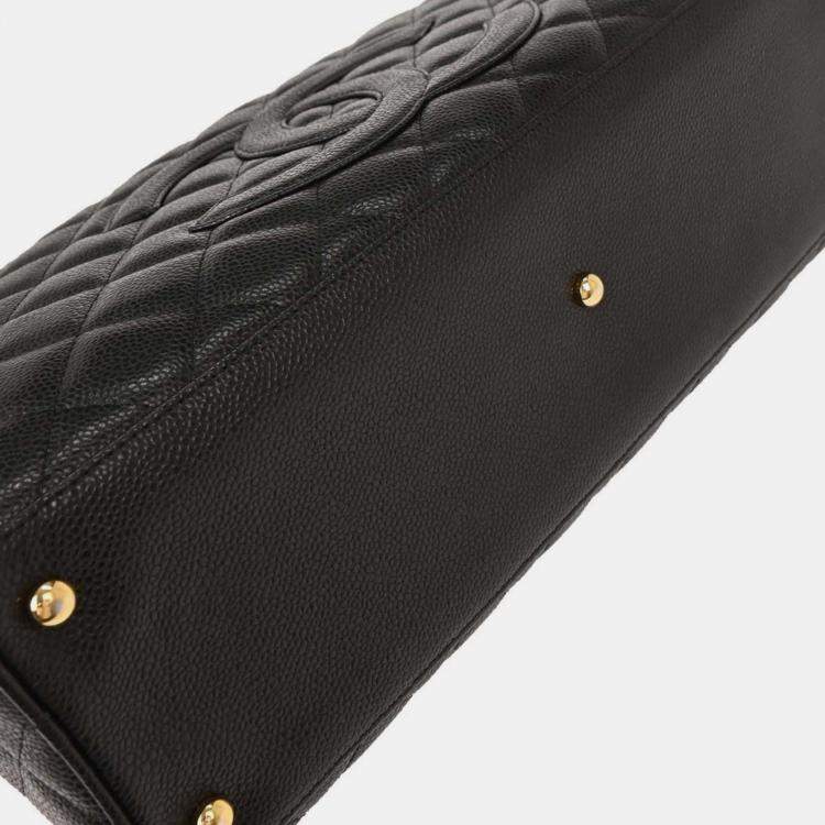 Pre Owned Chanel Black Calfskin Bowling Bag