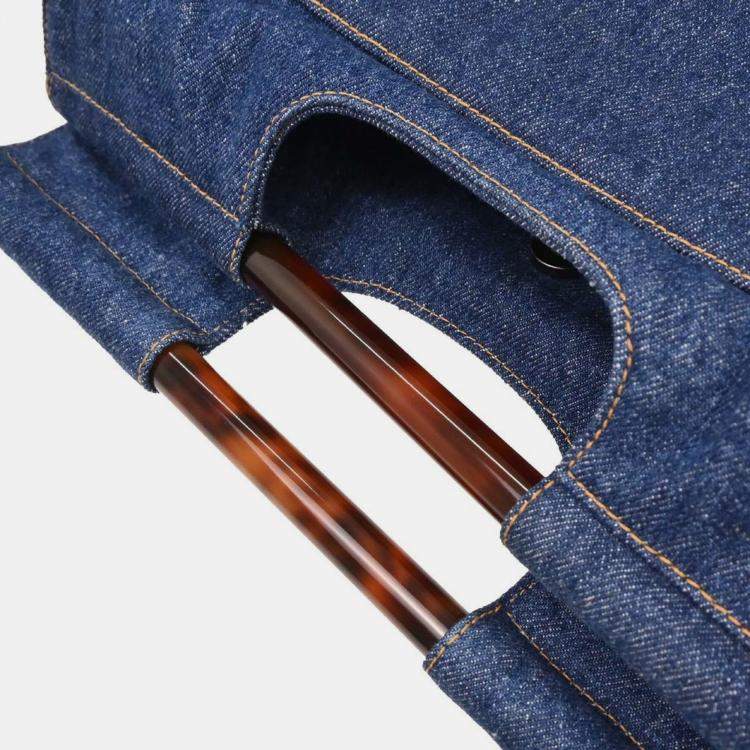 Pre Owned Chanel Blue Denim Handbag