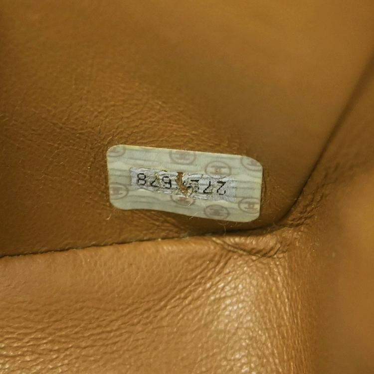 Pre Owned Chanel Brown Linen Small Diana Shoulder Bag