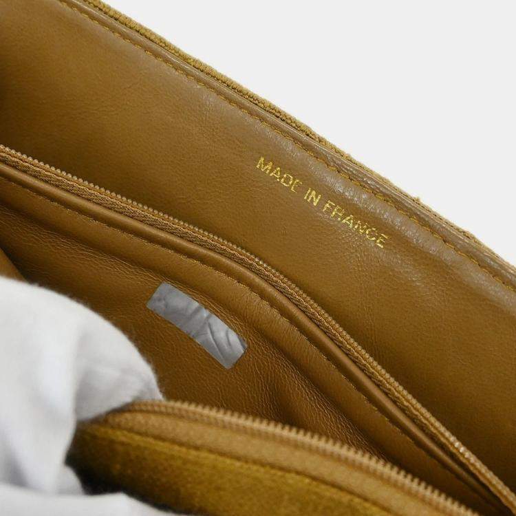 Pre Owned Chanel Brown Linen Small Diana Shoulder Bag