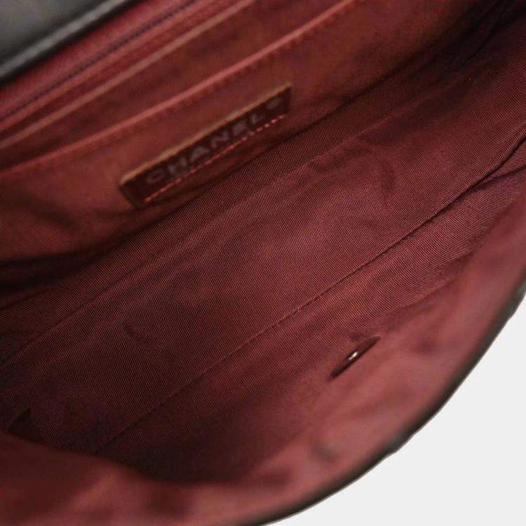 Pre Owned Chanel Black Patent Leather Secret Label Single Flap Shoulder Bag