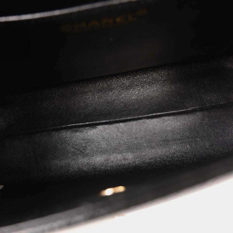 Pre Owned Chanel Black Calfskin Top Handle Handbag