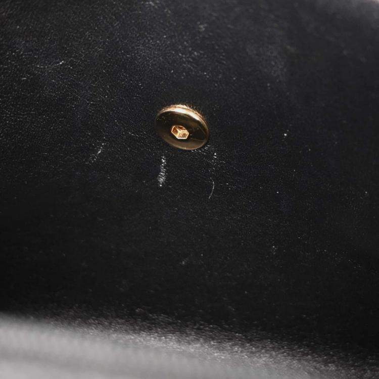 Pre Owned Chanel Black Calfskin Top Handle Handbag