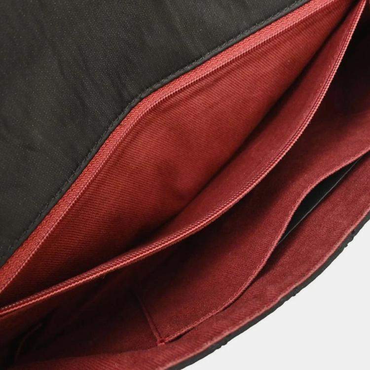 Pre Owned Chanel Black Satin Straight Flap Shoulder Bag