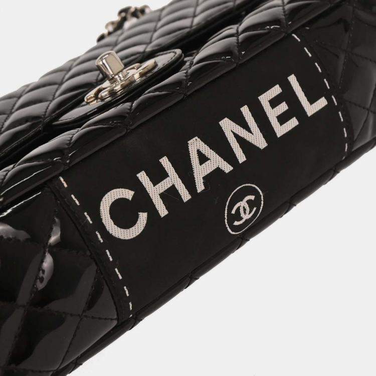 Pre Owned Chanel Black Patent Leather Shoulder Bag