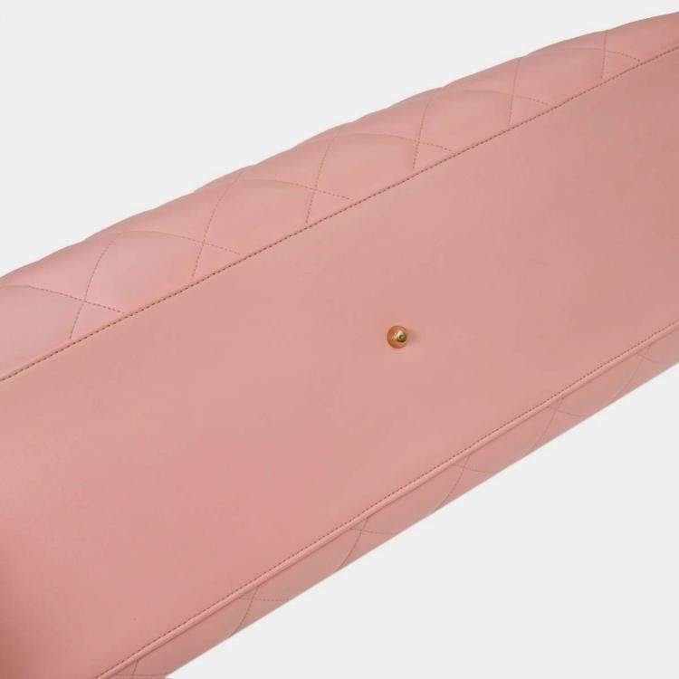 Pre Owned Chanel Pink Calfskin Bowling Bag