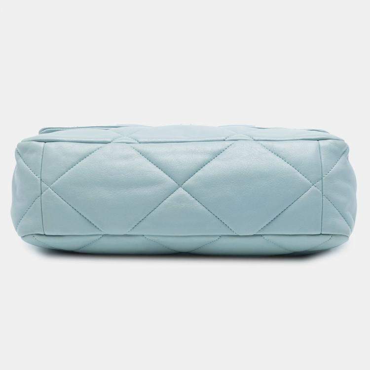 Pre Owned Chanel Blue Large Lambskin 19 Flap