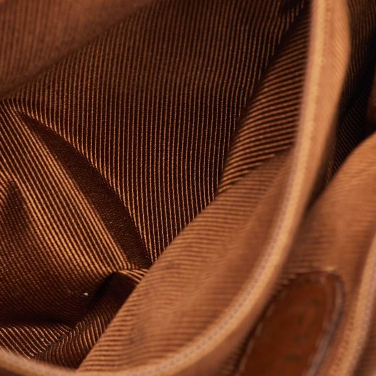 Pre Owned Chanel CC Drawstring Vintage Brown Caviar Leather Backpack