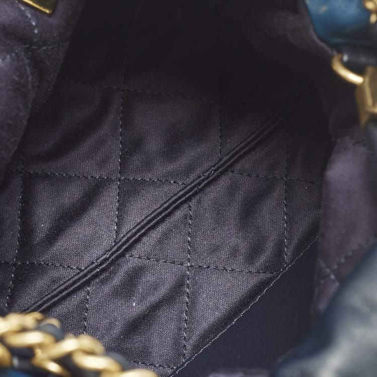 Pre Owned Chanel 22 Mini Ombre Blue Quilted Leather Chain Bag