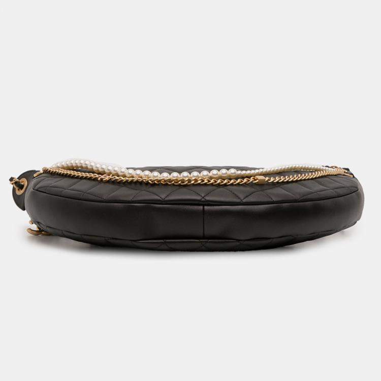 Pre Owned Chanel Black Quilted Lambskin All About Chains Hobo