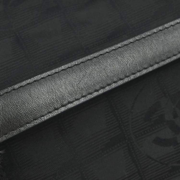 Pre Owned Chanel Black Jacquard Nylon Travel Line Vanity Handbag