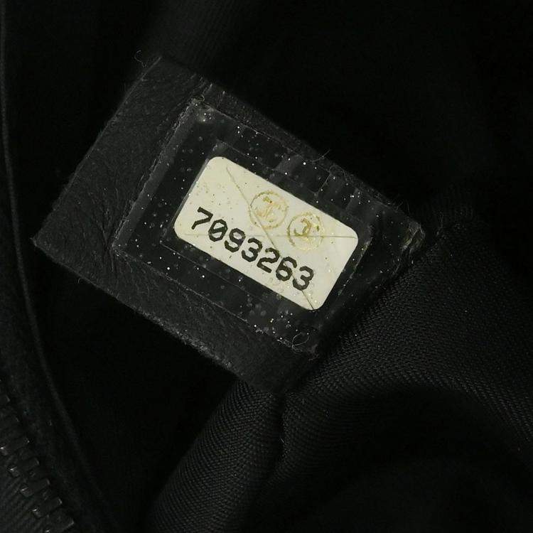 Pre Owned Chanel Black Jacquard Nylon Travel Line Vanity Handbag