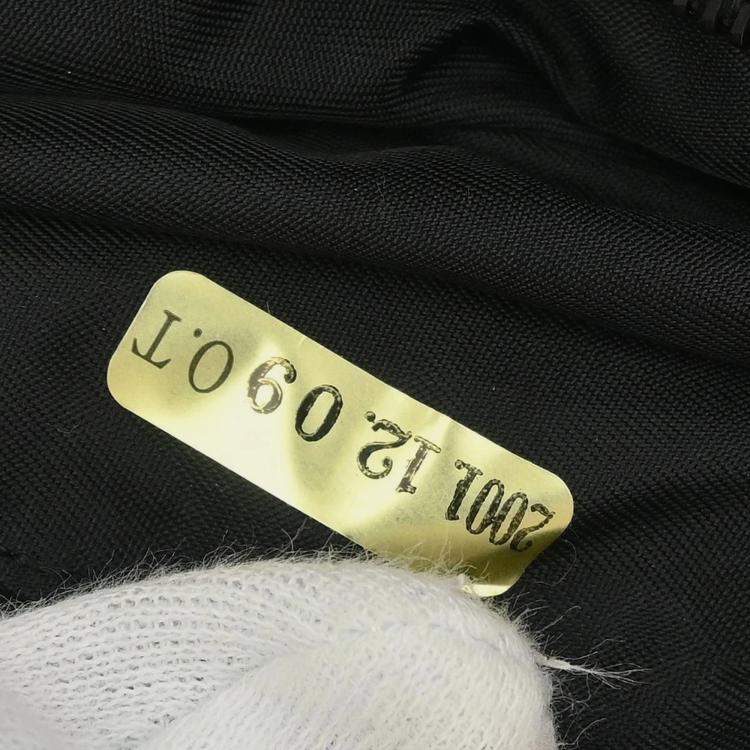 Pre Owned Chanel Black Jacquard Nylon Travel Line Vanity Handbag