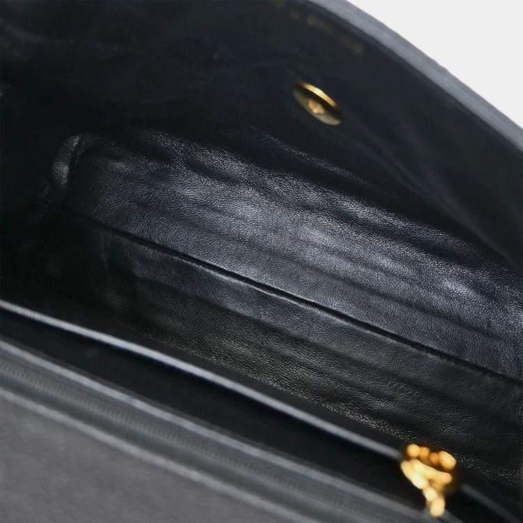 Pre Owned Chanel Black Calfskin Top Handle Handbag