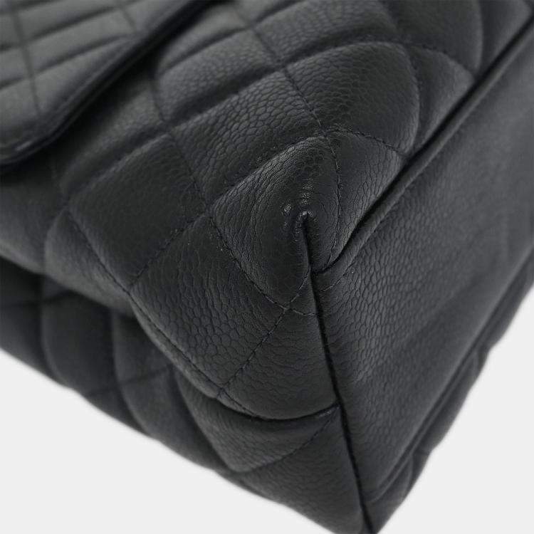 Pre Owned Chanel Black Calfskin Top Handle Handbag