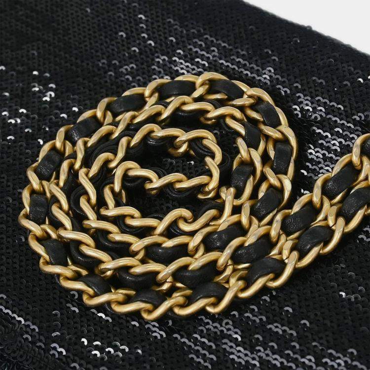 Pre Owned Chanel Black Sequins Dare To Disturb Shoulder Bag