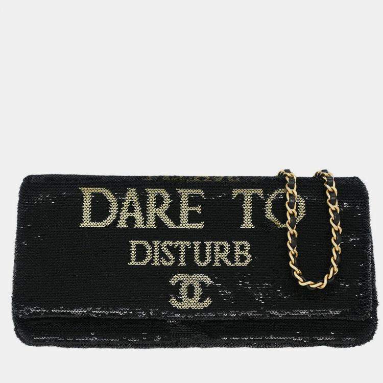 Pre Owned Chanel Black Sequins Dare To Disturb Shoulder Bag